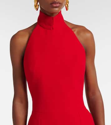Halterneck crêpe midi dress | The New Arrivals Ilkyaz Ozel