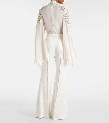 Pantaloni flared in cady a vita alta | Elie Saab