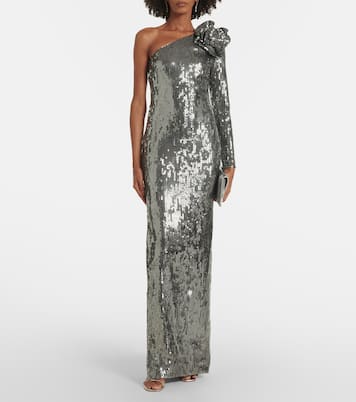 Abito lungo monospalla con paillettes | Roland Mouret