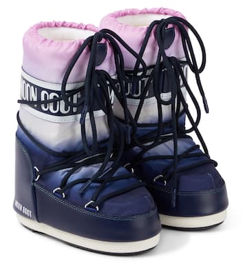 Icon faux leather-trimmed snow boots | Moon Boot Kids