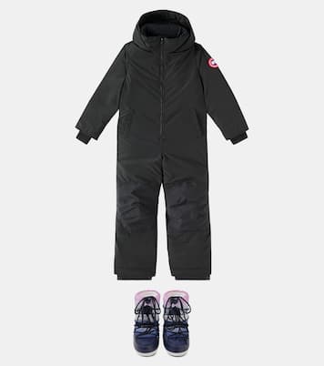 Icon faux leather-trimmed snow boots | Moon Boot Kids