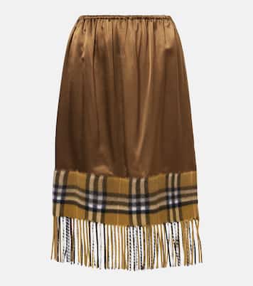 Midirock Burberry Check aus Satin | Burberry