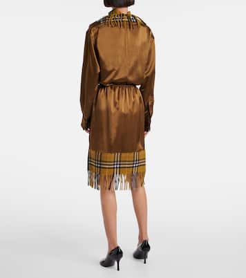 Midirock Burberry Check aus Satin | Burberry