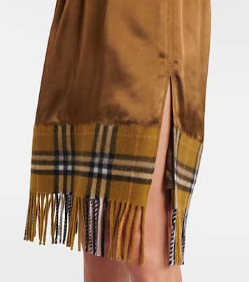 Midirock Burberry Check aus Satin | Burberry