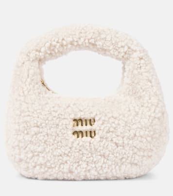 Borsa a spalla Wander Mini in shearling | Miu Miu