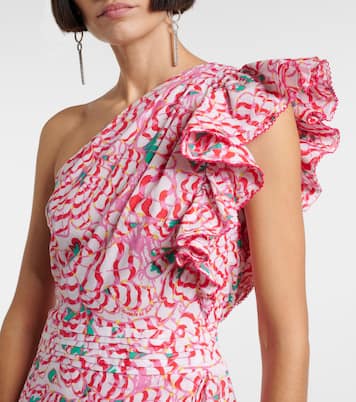 Corinne printed one-shoulder minidress | Poupette St Barth