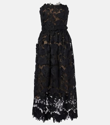 Floral lace bustier gown | Oscar de la Renta