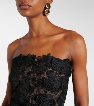Floral lace bustier gown | Oscar de la Renta
