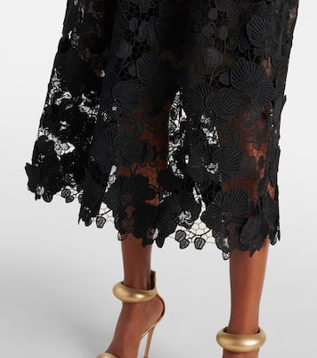 Floral lace bustier gown | Oscar de la Renta