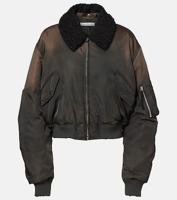 Bomber cropped con pelliccia sintetica | Acne Studios
