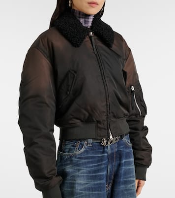 Bomber cropped con pelliccia sintetica | Acne Studios