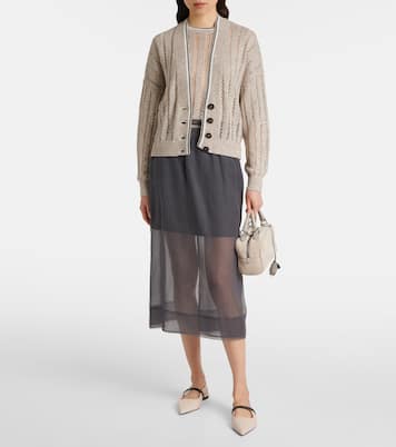 Top en lin mélangé à sequins | Brunello Cucinelli