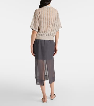 Top en lin mélangé à sequins | Brunello Cucinelli