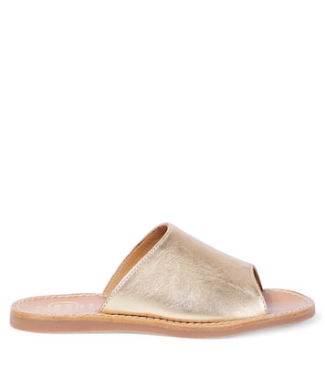 Pantoletten Plage Curv aus Metallic-Leder | Pom d'Api