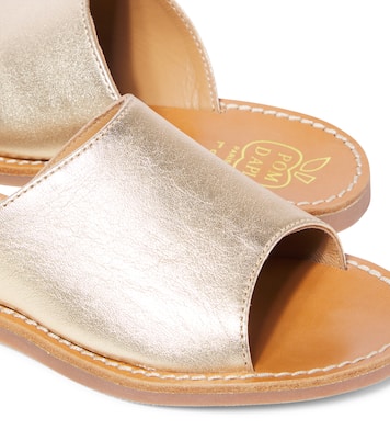 Pantoletten Plage Curv aus Metallic-Leder | Pom d'Api