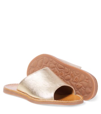 Pantoletten Plage Curv aus Metallic-Leder | Pom d'Api