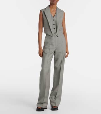 Pantaloni a gamba larga in lana e mohair | McQueen