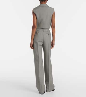 Pantaloni a gamba larga in lana e mohair | McQueen