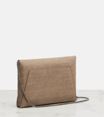BC Duo croc-effect suede clutch | Brunello Cucinelli