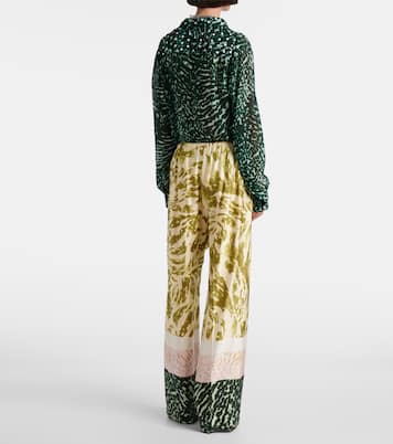 Pantaloni Puvis a gamba larga con stampa | Dries Van Noten