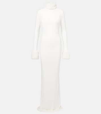 Priscilla faux fur-trimmed satin gown | The New Arrivals Ilkyaz Ozel