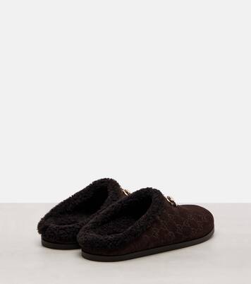 Mules New Sol GG Horsebit in suede | Gucci