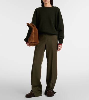 Mules New Sol GG Horsebit in suede | Gucci