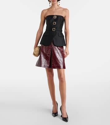Strapless embellished taffeta top | Self-Portrait