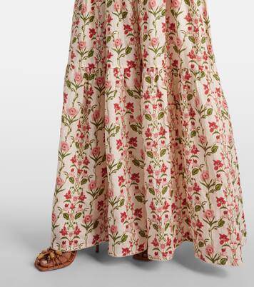 Lima floral linen maxi dress | Agua by Agua Bendita