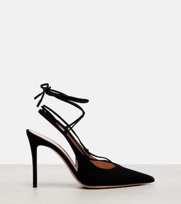 95 suede lace-up slingback pumps | Gianvito Rossi