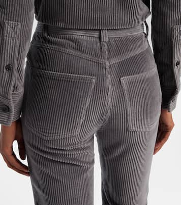 High-rise cotton corduroy straight pants | Bottega Veneta