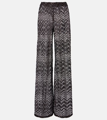 Weite Hose aus Häkelstrick | Missoni