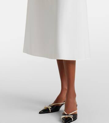 Guipure lace-trimmed cotton midi dress | Valentino