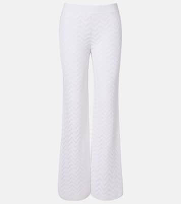 Chevron cotton-blend wide-leg pants | Missoni