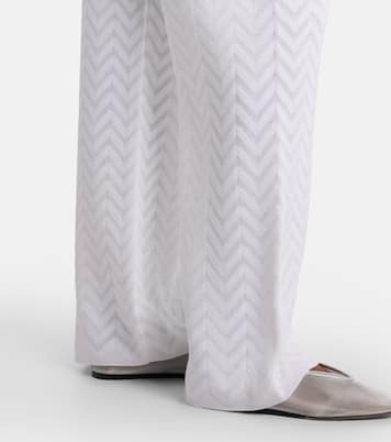 Chevron cotton-blend wide-leg pants | Missoni