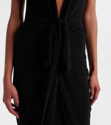 Halterneck velvet maxi dress | Norma Kamali