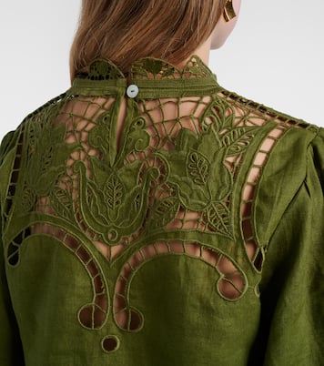 Floral lace-trimmed linen blouse | Farm Rio