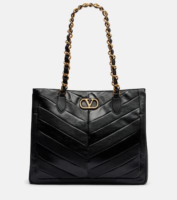 Laseine Small chevron leather tote bag | Valentino Garavani