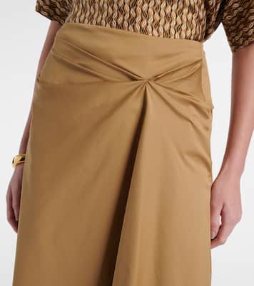 Jupe midi Paggi en satin de coton mélangé | Max Mara