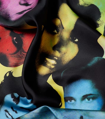 Sciarpa in twill di seta con stampa | Versace