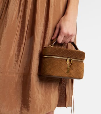 Gaby Mini quilted suede vanity bag | Saint Laurent