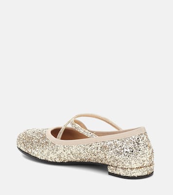 Ballerines en toile et cuir à paillettes | Miu Miu