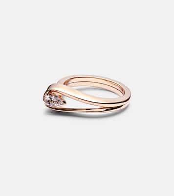 Bague Serti Inversé en or rose 18 ct et diamant | Repossi