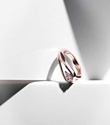 Bague Serti Inversé en or rose 18 ct et diamant | Repossi