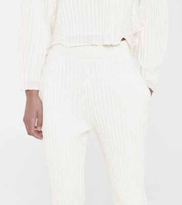 Ribbed wool-blend straight pants | Stella McCartney