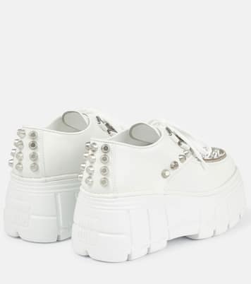 Stringate in pelle con platform | Miu Miu