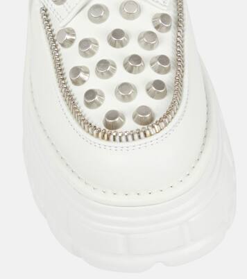 Stringate in pelle con platform | Miu Miu