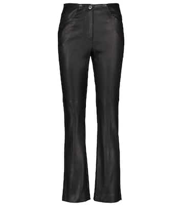 High-Rise-Hose aus Leder | Brunello Cucinelli