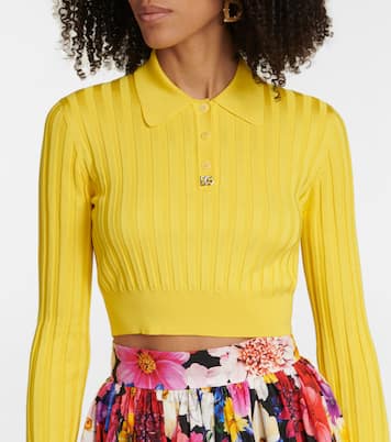Jersey DG de seda acanalado cropped | Dolce&Gabbana