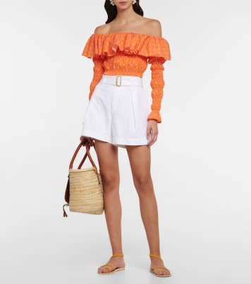 Lydia polka-dot off-shoulder top | Caroline Constas